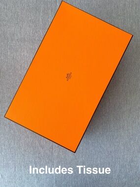 Authentic Hermès | Orange Gift Box With Tissue | Gift Decoration